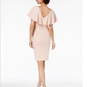 Calvin Klein blush Caped Sheath Dress. Size 8